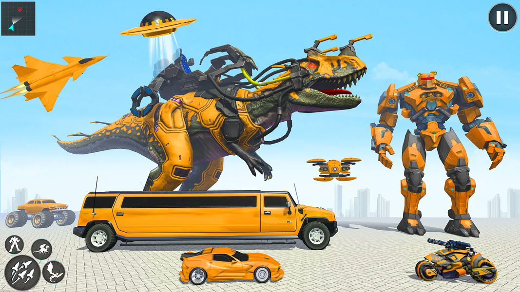 Flying Dino Robot Car Games - Image screenshot of android app