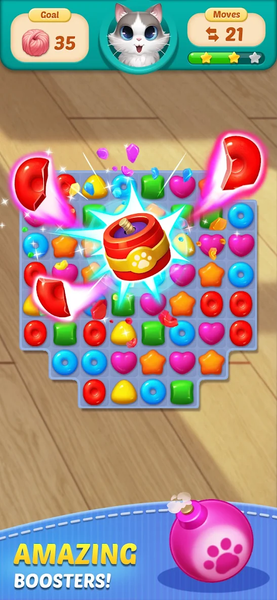 Cat Match - Match 3 Game - Gameplay image of android game