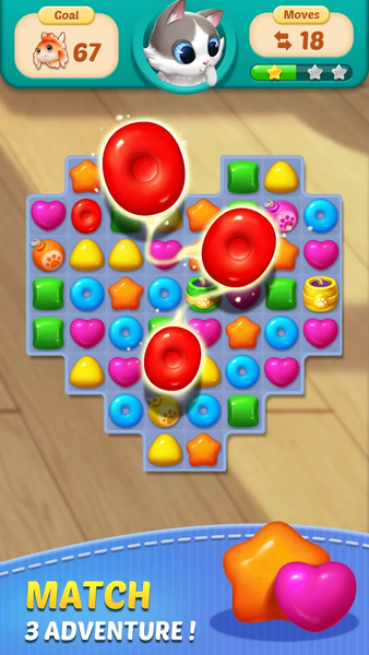 Cat Match - Match 3 Game - Gameplay image of android game