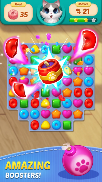 Cat Match - Match 3 Game - Gameplay image of android game
