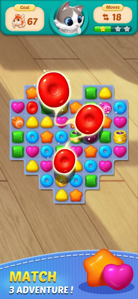 Cat Match - Match 3 Game - Gameplay image of android game