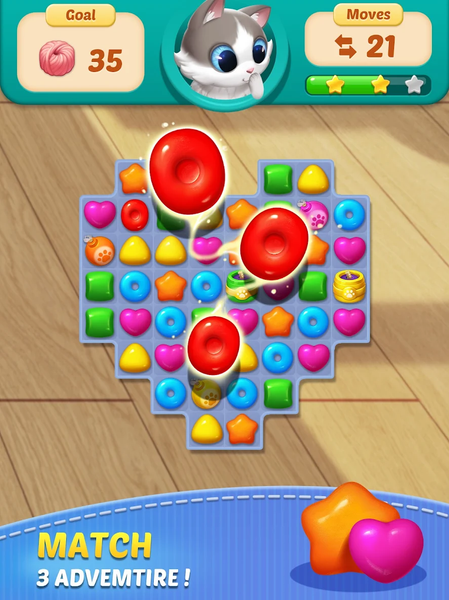 Cat Match - Match 3 Game - Gameplay image of android game