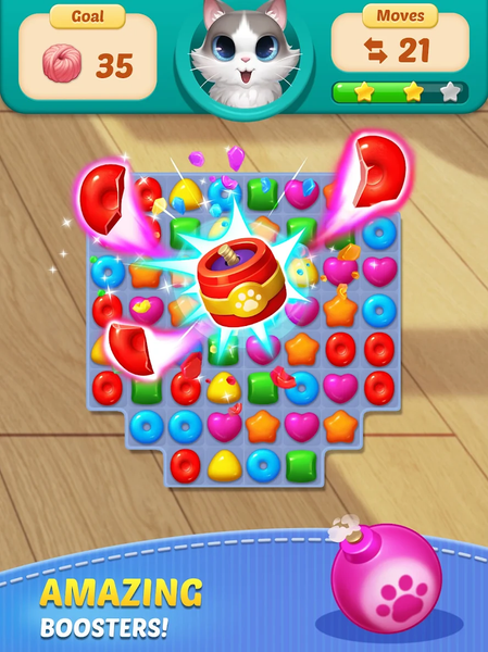 Cat Match - Match 3 Game - Gameplay image of android game