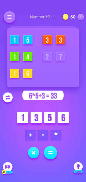 Math Games - Numbers Puzzle - Gameplay image of android game