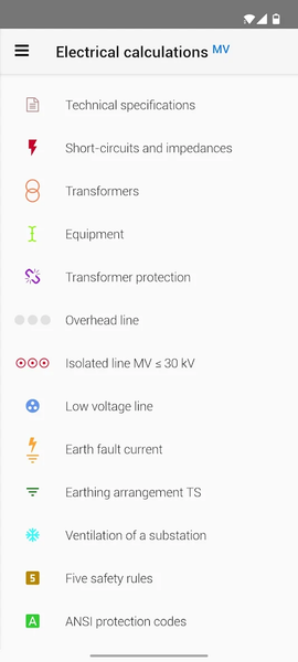 Medium Voltage Calculations - عکس برنامه موبایلی اندروید