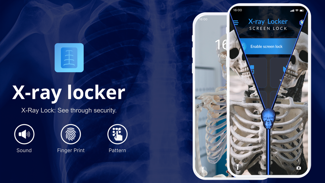 X-Ray Scan Zip Screen Lock App - Image screenshot of android app