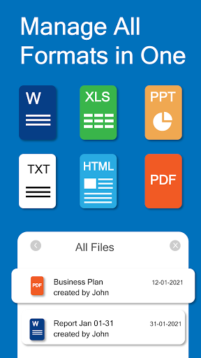 DOCX Editor: PDF, DOC, XLSX - عکس برنامه موبایلی اندروید