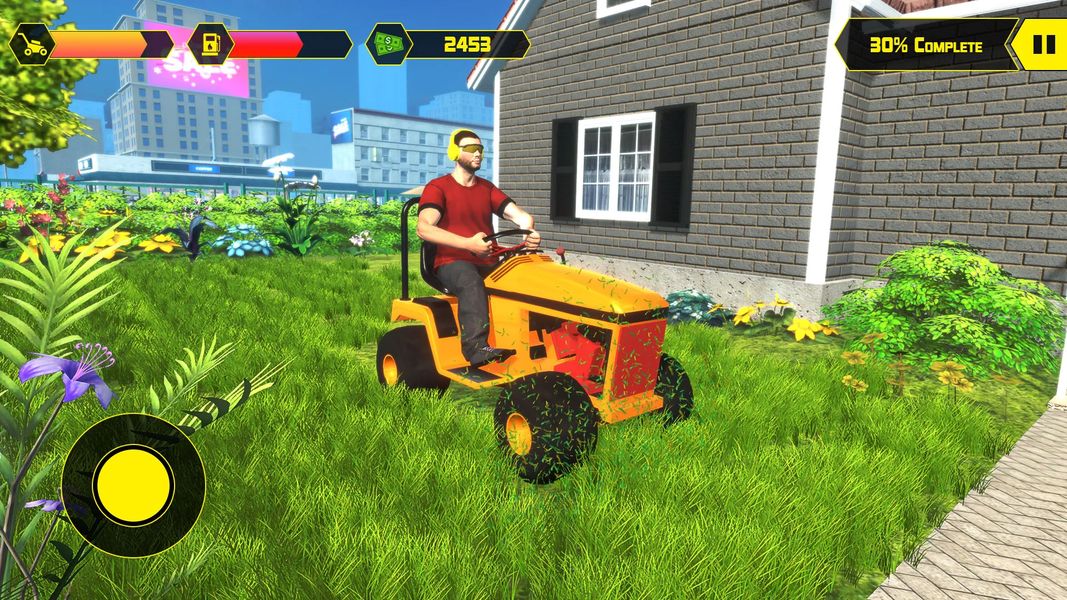 Lawn Mowing Grass Cutting Game - Gameplay image of android game