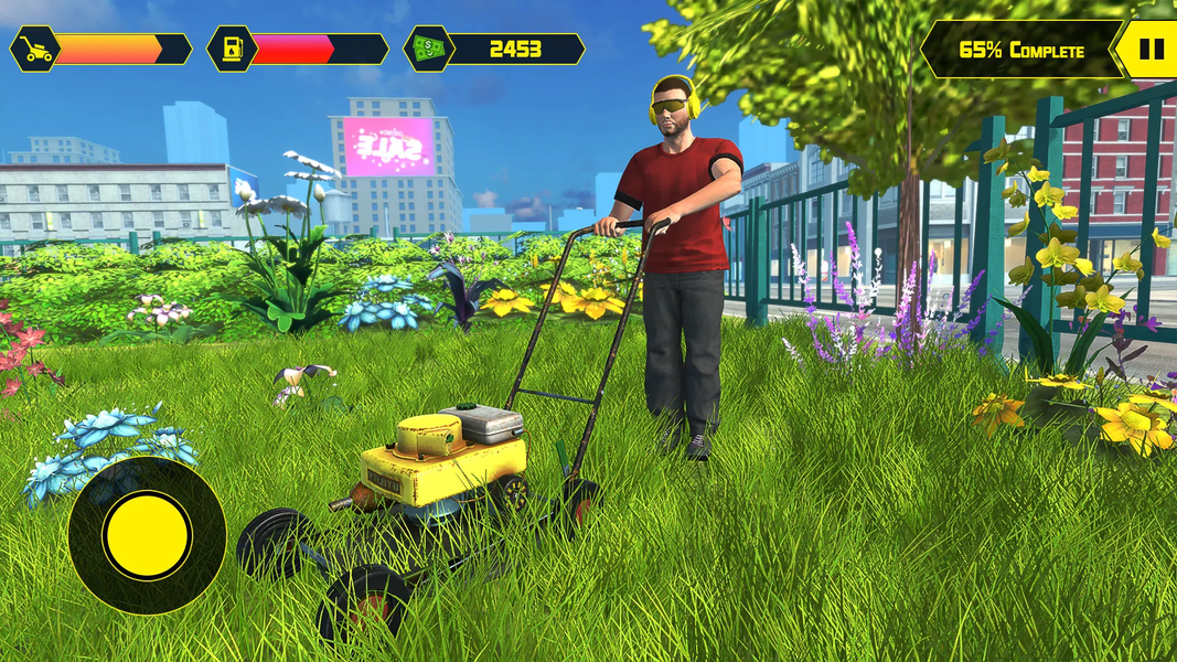 Lawn Mowing Grass Cutting Game - Gameplay image of android game