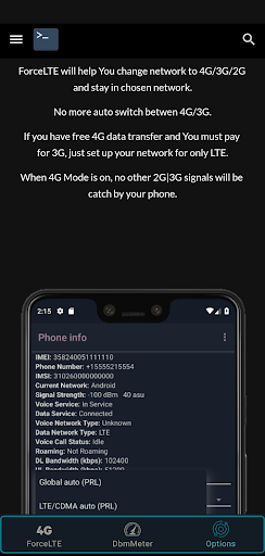 Force LTE Only (4G/5G) - Image screenshot of android app