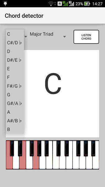 Chord detector - عکس برنامه موبایلی اندروید