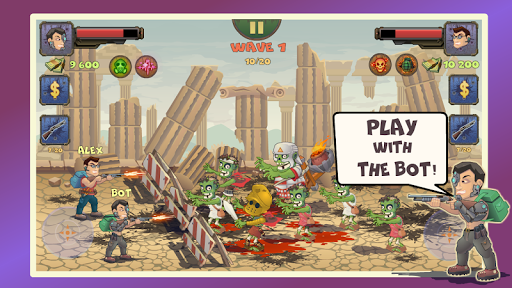 Two guys & Zombies 2 (two-player game) - Gameplay image of android game