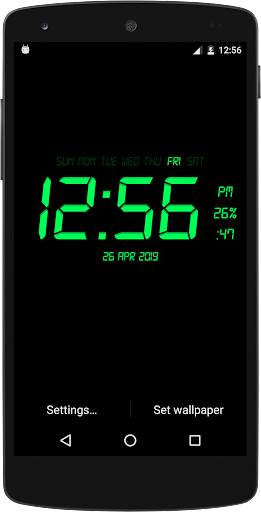 Digital Clock Live Wallpaper - عکس برنامه موبایلی اندروید