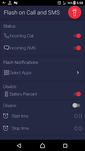 Flash on Call and SMS - Image screenshot of android app