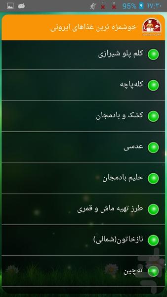 خوشمزه ترین غذاهای ایرونی - Image screenshot of android app
