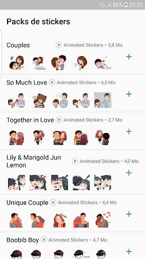 Animated stickers GIF love - عکس برنامه موبایلی اندروید