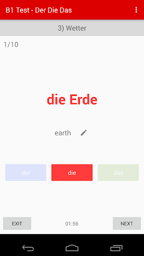 Der Die Das Article Trainer B1 - Image screenshot of android app