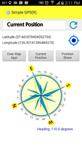 Simple GPS (position), compass - عکس برنامه موبایلی اندروید