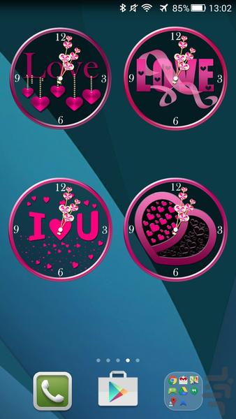 Love Heart Clock widget - Image screenshot of android app
