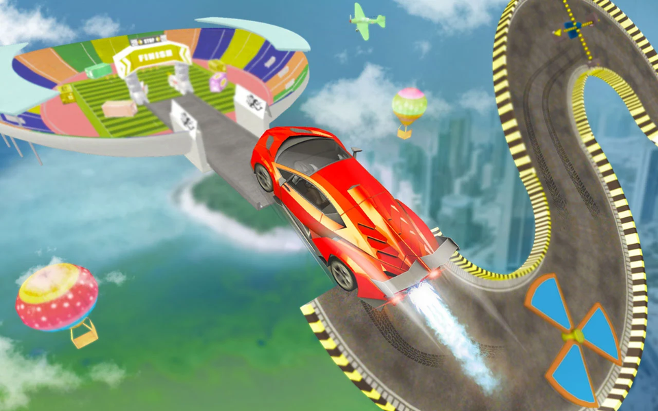 Ramp Stunt Racing Car Game 3D - Gameplay image of android game