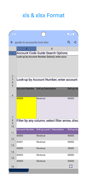 Excel One: Fast XLS/XLSX View - عکس برنامه موبایلی اندروید