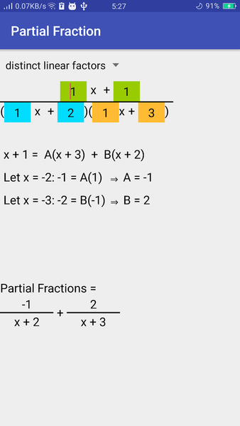 Partial Fractions - عکس برنامه موبایلی اندروید