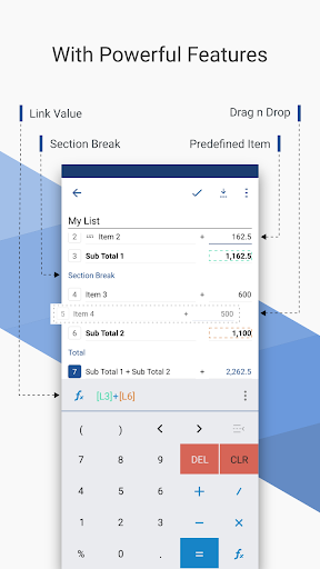 CalcList - Calculate Your List - Image screenshot of android app