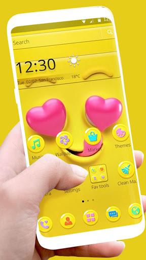 Yellow Smile Love Face Theme - Image screenshot of android app