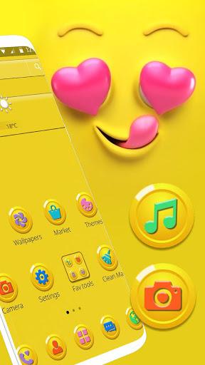 Yellow Smile Love Face Theme - Image screenshot of android app