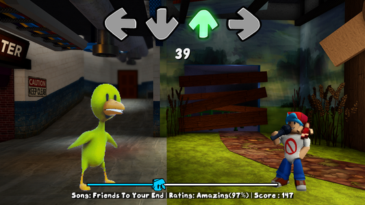 Play FNF vs Blue from Rainbow Friends, a game of Horror