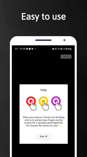 FingerPick- Random select game - Image screenshot of android app