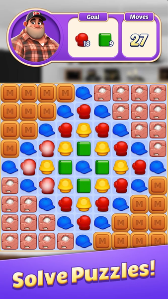 Dream Mancave - Match 3 Games - Gameplay image of android game