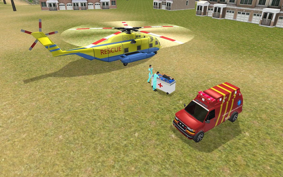 Fire Helicopter Rescue SIM - Gameplay image of android game