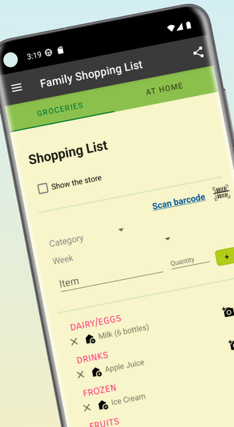 Shared Family Shopping List - Image screenshot of android app