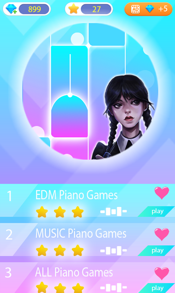 Jenna Ortega Piano Tiles - Gameplay image of android game