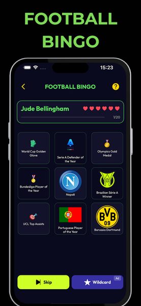 Football Bingo - Footy Games - عکس بازی موبایلی اندروید