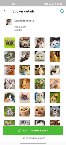 Cat Stickers | WAStickerApps - Image screenshot of android app
