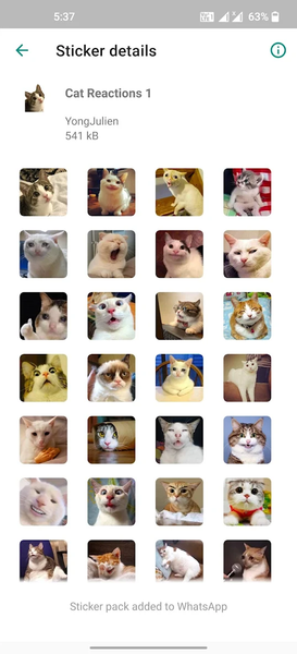 Cat Stickers | WAStickerApps - Image screenshot of android app