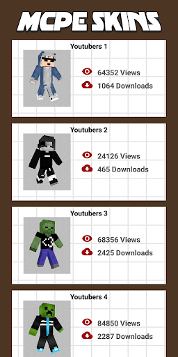 Skin Youtubers For Minecraft - Image screenshot of android app