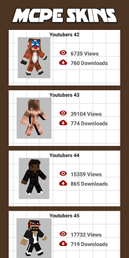 Skin Youtubers For Minecraft - Image screenshot of android app