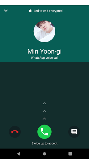 Suga BTS "Min Yoon-gi" : Fake chat - fakecall - Image screenshot of android app