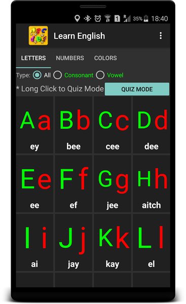Learn English Alphabet - عکس برنامه موبایلی اندروید