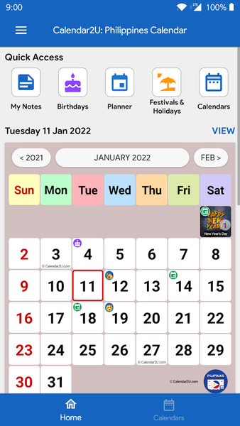 Philippines Calendar - عکس برنامه موبایلی اندروید