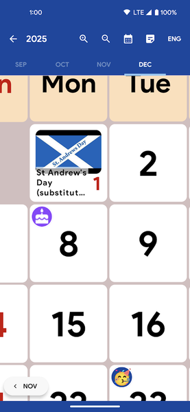 UK Calendar - عکس برنامه موبایلی اندروید
