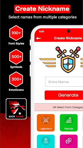 Stylish Nickname Generator App - عکس برنامه موبایلی اندروید