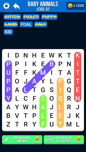 Word Search: Find Hidden Words - Gameplay image of android game