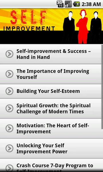 Self Improvement Guide - Image screenshot of android app