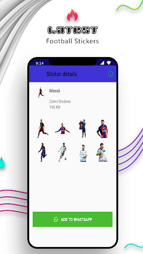 Football Stickers for WhatsApp - عکس برنامه موبایلی اندروید