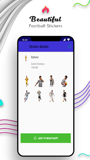 Football Stickers for WhatsApp - عکس برنامه موبایلی اندروید