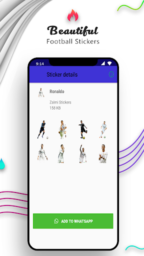 Football Stickers for WhatsApp - عکس برنامه موبایلی اندروید